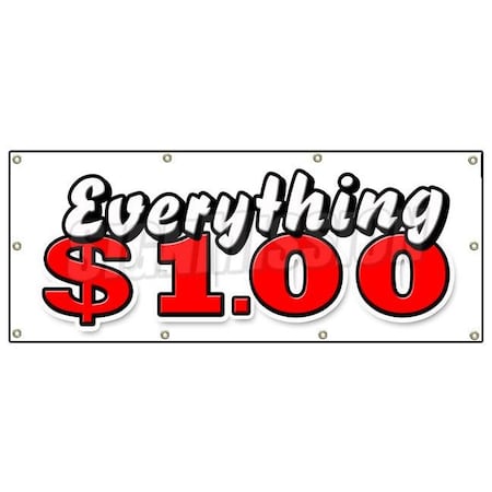 Signmission EVERYTHING 1 DOLLAR BANNER SIGN one huge sale store shop dollar B-96 Everything 1 Dollar